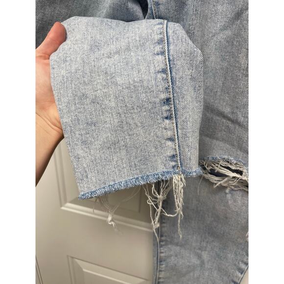 Old navy Women's Curvy OG Straight denim jeans light wash distressed size 4 - Picture 5 of 7